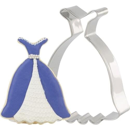 Princess Dress Cookie Cutter Stainless Steel Biscuit Cut Mold Baking Fruit Cut Cake Mold Embossing Printing Die