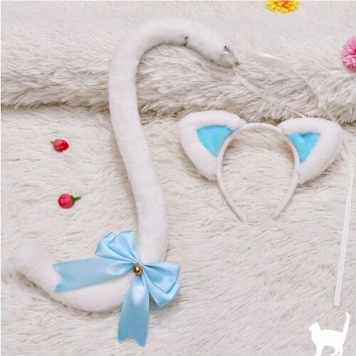 The Cat Ears Lolita Animal Ears Hair Band Harajuku Lovely Cute Cos Bow Trim Gothic Ears Fox Tails Anime Cosplay Costume Props