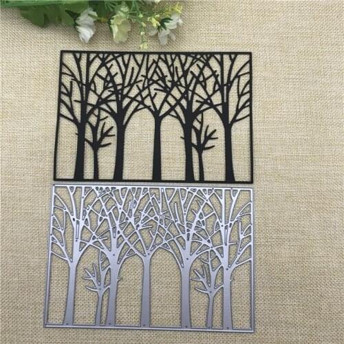 Tree Rectangle Metal Cutting Die Stencils for DIY Scrapbooking Album Decorative Embossing Handmade Paper Cards Gift