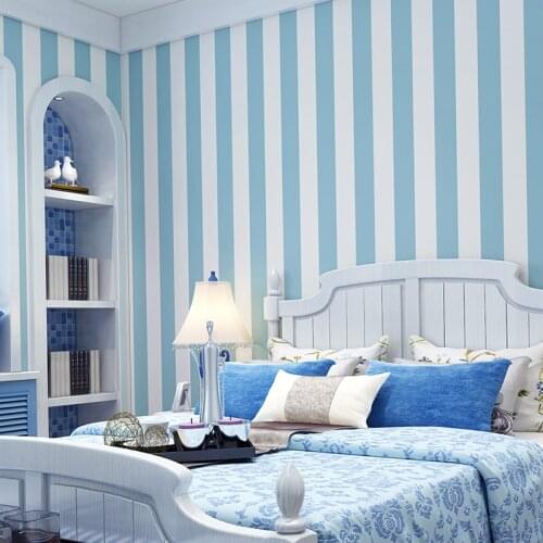 Pink Blue Stripes Wallpaper for Kids Room Baby Girls Boys Bedroom Decor Wallpapers tv Backdrop Striped Wall Papers Roll QZ127