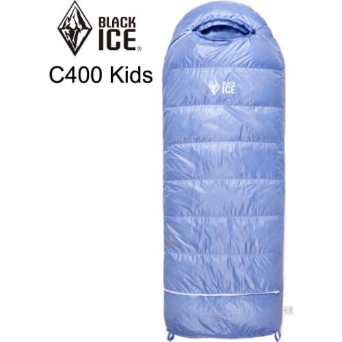 Blackice C400 Children Single 135-155cm Adjustable Length Envelope Ultra Light Down Sleeping Bag with Free Compression Bag