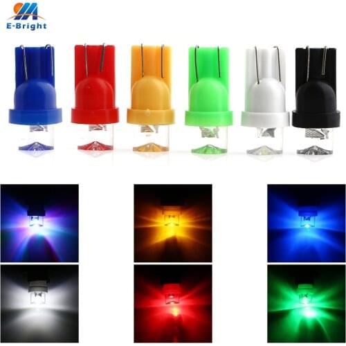 YM E-Bright 1000PCS T10 LED Bulbs with Wedge Base for Dashboards Instrument Lights 12V DC Blue Red White Green Amber RGB Mix