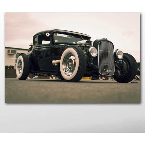 Canvas Cloth Posters and Prints Hot rod Vintage Car Sport Car Race Car Painting Wall Art for Living Room Decor