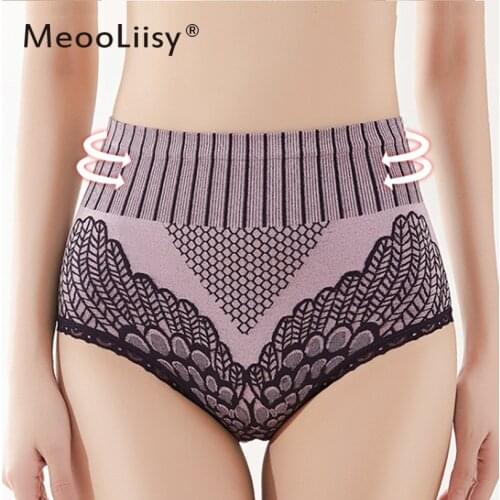 MeooLiisy Sale High Waist Shaping Panties Breathable Body Shaper Slimming Tummy Underwear Butt Seamless Panties Shaperwear