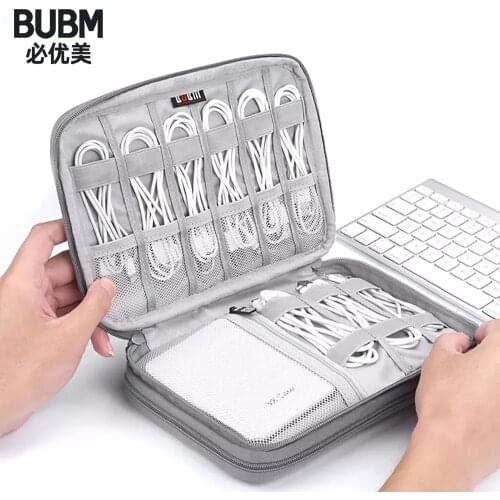 BUBM External Hard Driver Bag, Travel Gadget Bag for Cables, USB Flash Drive, Hard Disk and More, Perfect Size For Ipad Mini/Air