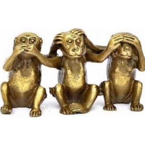 YM 324 Three wise monkeys hear see speak no evil 3 monkey