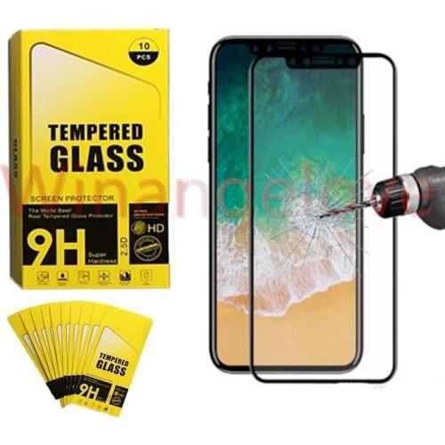For Iphone X 8 Tempered Glass 3D Full Cover Screen Protector Carbon Fiber Design 9H 0.3mm Soft Edge Protective Film With box