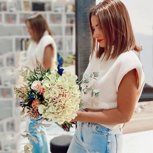 Knitted Turtleneck Sleeveless Sweater Vest Pullovers Women Shoulder Padded Ribbed Winter Women Clothes Chic Casual Tops Jumper