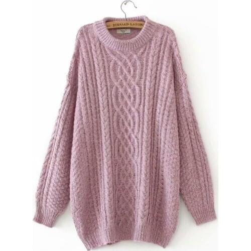 Plus Size Green Blue Womens High Collar Crochet Thick Winter Long Sweaters Large Size Casual Pullovers Oversized Pullovers