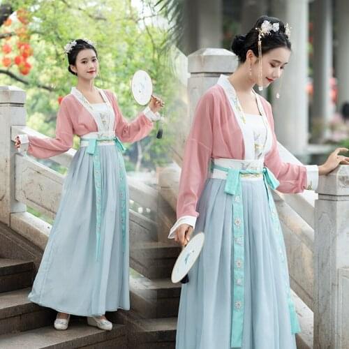 Women Hanfu Dress Chinese Fairy Dress National Traditional Tang Dynasty Ancient Embroidery Dance Costume Festival Outfit