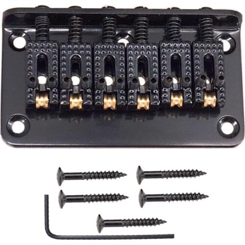 1 Set 6 String Guitar Roller Saddle Bridge Tailpiece Saddle Hook 5 Screws +1 Allen Wrench Replacement Parts