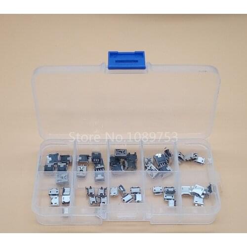 10 models 50pcs/lot micro USB connector, mini usb jack tail socket for charging port