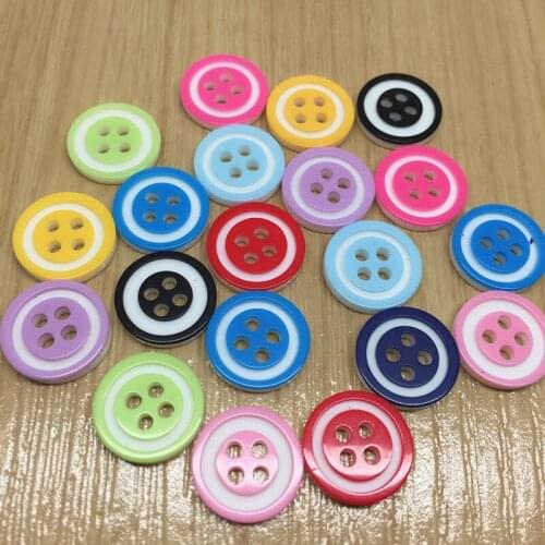 1000pcs 12.5mm Mixed Round Resin 4 Holes Buttons Sewing Dress Shiny Button For Scrapbooking Embellishments