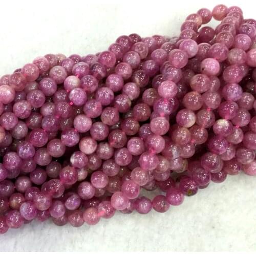 2 Strands Natural Genuine High Quality Pink Tourmaline Rubellite Round Loose Beads 4-6mm DIY Jewelry Necklaces or Bracelets 15"