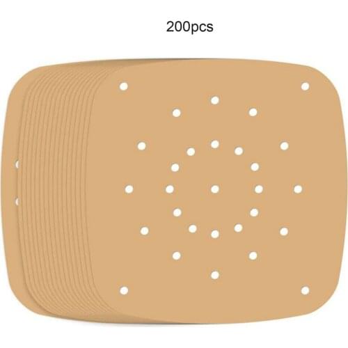 200 PCS/Set 8.5 Inch Square Baking Paper Sticker Pad Paper Non-stick High Temperature Resistant Air Fryer Non-Stick Baking Tool