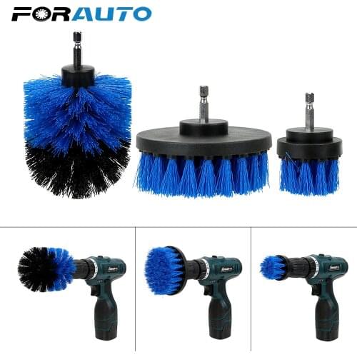 3pcs/set Drill Scrubber Brush Kit Car Brush for Tile Grout Car RV Tub Car Care Cleaning Tool Hard Bristle Auto Detailing