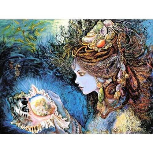5D DIY diamond painting sea daughter girl Diamond Embroidery Full Cross Stitch Rhinestone Mosaic Home Decor Handmade Gift