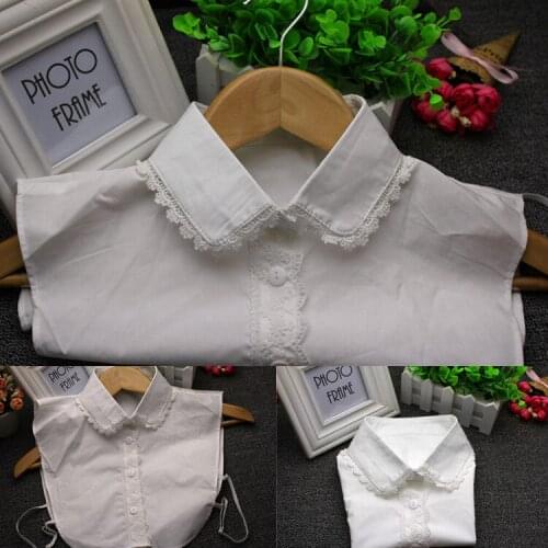 White Lace Detachable Collars Sweater False Collar Ladies Hollow Lace Fake Collar Decorative Necktie Women