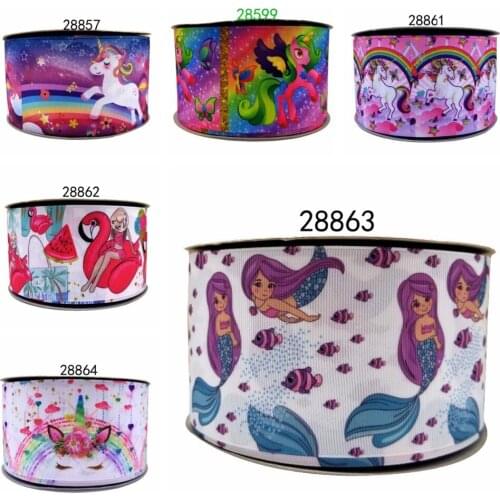 Free shipping 50 yard cartoon printed grosgrain ribbon 28863