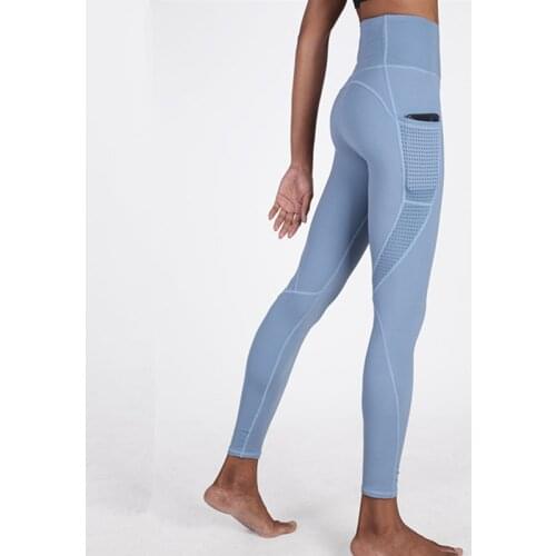 CretKoav Yoga Pant Summer Thin Style Sports Leggings For Women Fitness High Waist Side Pocket Breathable Tight Running Legging