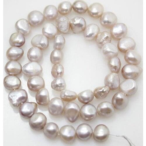 8-9X7-8mm Natural Lavender Real Pearl Baroque Loose Beads 14.5" Long Strand