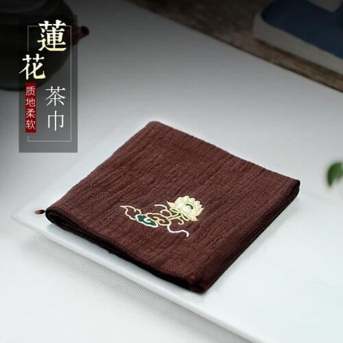 Chang tao 】 practical absorbent cotton pure color thickening high-grade kung fu tea set a pot of cloth lotus tea towel