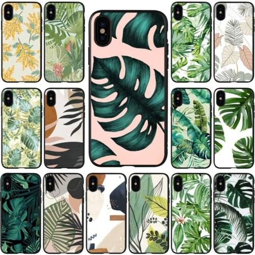 YNDFCNB Palm tree Leaves Plant Flower Phone Case for iPhone 11 12 pro XS MAX 8 7 6 6S Plus X 5S SE 2020 XR cover
