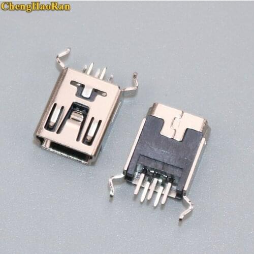ChengHaoRan 1-10 pcs Mini USB Charging Jack Socket Female Connector for MP3 MP4 MP5 etc 180 degree DIP