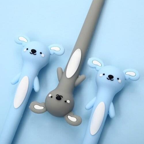 Ellen Brook 1 PCS Cartoon Koala Soft Silicone Kawaii School Office Stationery Gel Pen Handles Creative Cute Gift Supplies