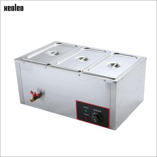 XEOLEO Insulated soup pool 4L*3 Heat Preservation Furnace Electric Warm Soup Stove for Fast Food restaurant 30~85 degree 850W