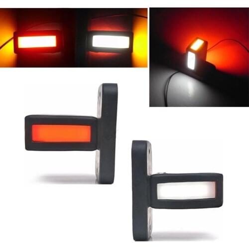 2PCS 3 Face Red White Amber Marker Side Light For Truck Trailer Caravan Van Car Clearance Lamp 12V 24V Outline Lamp