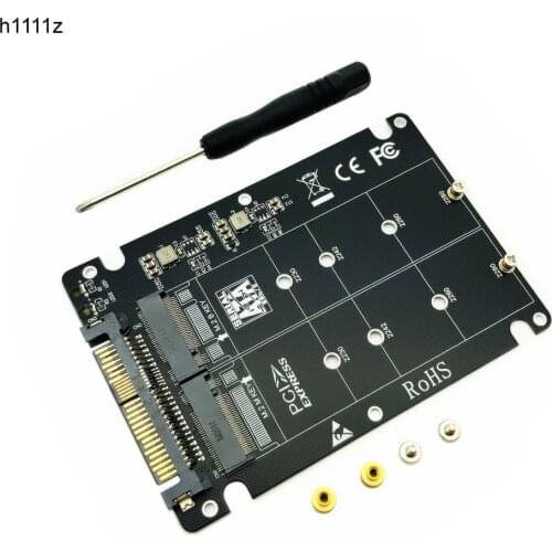 M.2 SSD to U.2 Adapter 2 in 1 M.2 NVMe SATA-Bus NGFF SSD to PCI-e U.2 SFF-8639 PCIe M2 Adapter Converter for Desktop Computer PC