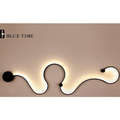 Minimalist Modern Led Wall Light Led Sconce Wall Lamp For Living room Dining room Bedroom Black&White Metal Lustre Lamp Fixtures