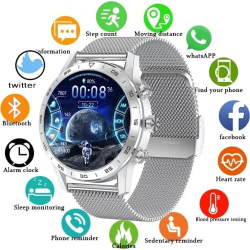New Luxury Mens Smart watch Sports Watch 454*454 Full Screen Touch Bluetooth Call Heart Rate Monitoring IP68 Waterproof For Men