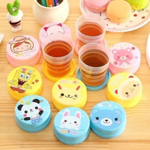 New 120ML Portable Retractable Outdoor Handcup Folding Cute Cups BPA Food Grade Water Cup Silicone Coloured Travel Cups Tea Cup