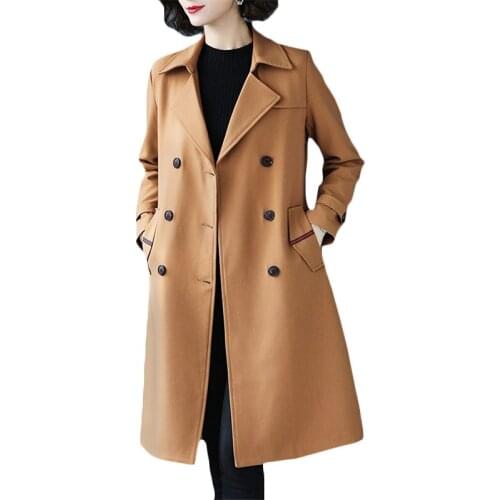 New Plus size Woolen coat Autumn Winter Jacket Coats Women Double-breasted Overcoat Quality Womens Casual Windbreaker 5XL F1076