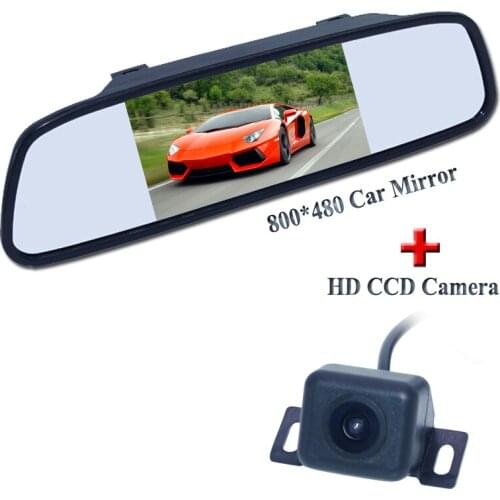Glass lens material wire car parking camera with glass with lcd screen 5" car monitor superior quality product for various car