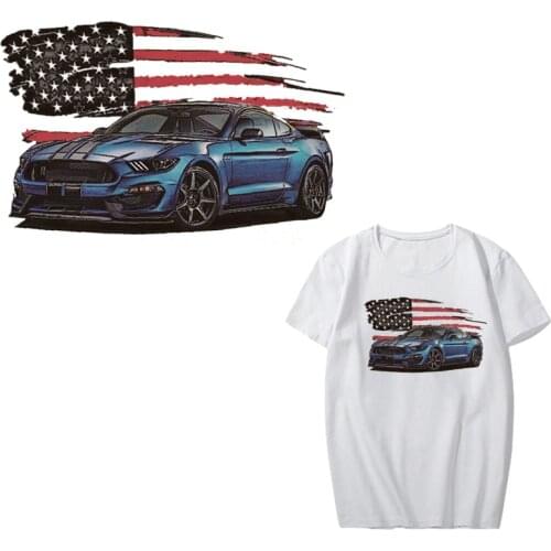 USA Flag Patch Heat Transfer Vinyl Stickers for Clothing DIY T-shirt Dresses Iron-on Transfers Car Patches Badges Heat Press