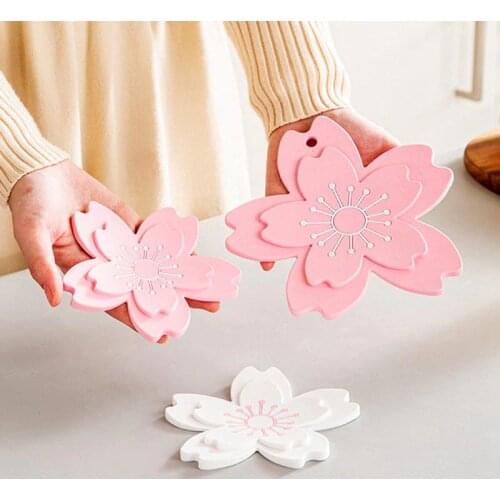 Japan Style Cherry Blossom Coaster Heat Insulation Placemat Table Mat Home Office Anti-skid Tea Cup Milk Mug Coffee Cup Pad