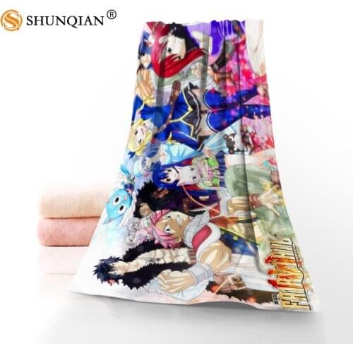Face Towel/Bath Towel Custom FAIRY TAIL Microfiber Hair/Face/Shower Towels Size 35x75cm, 70x140cm