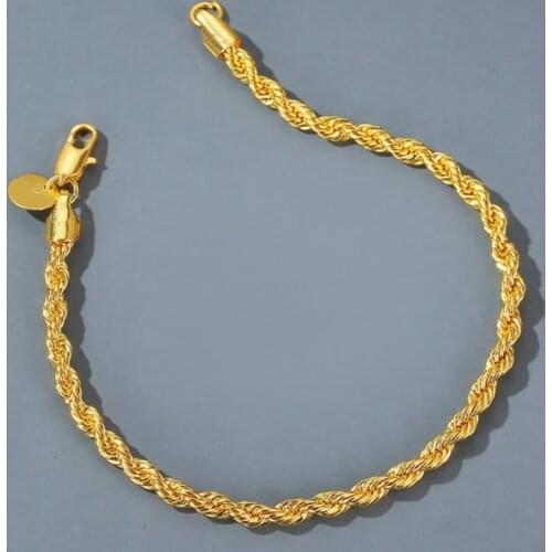 Simple Woven Twist Bracelet Retro Metal Couple Bracelet Charm Unisex Gold Silver Color Link Chain Engagement Jewelry Gift