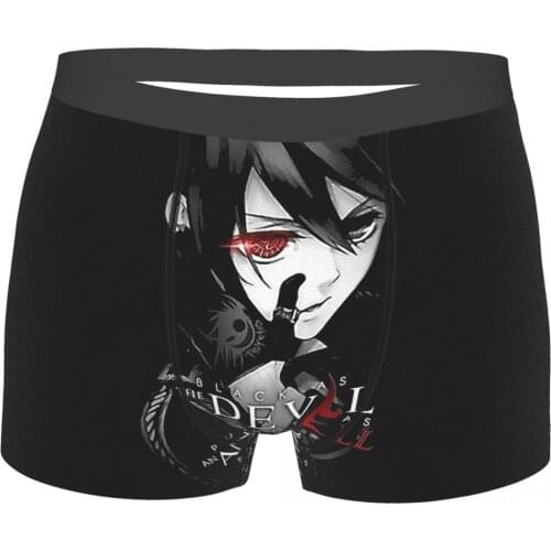 Black Butler Ciel Phantomhive Anime Series Black As The Devil Hot As Hell Underpants Cotton Panties Male Underwear Sexy