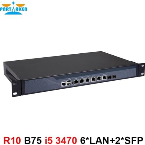 Partaker R10 Firewall Mikrotik Pfsense VPN Network Security Appliance Router PC Intel Core I5 3470 Processor 6 LAN 2 SFP