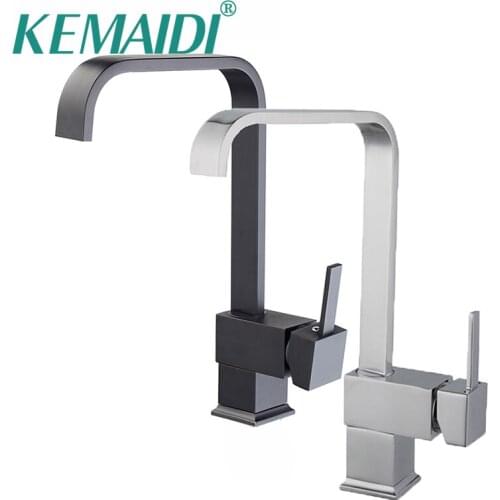 KEMAIDI Kitchen Basin Sinks Faucet New ORB & Chrome Polished Black Brass Swivel 360 Degree Rotating Kitchen Mixer Tap