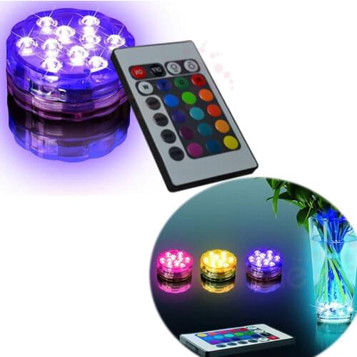 Wedding Table Decoration LED Battery Light RGB Waterproof Submersible LED Light with Remote Control for Wedding Decor