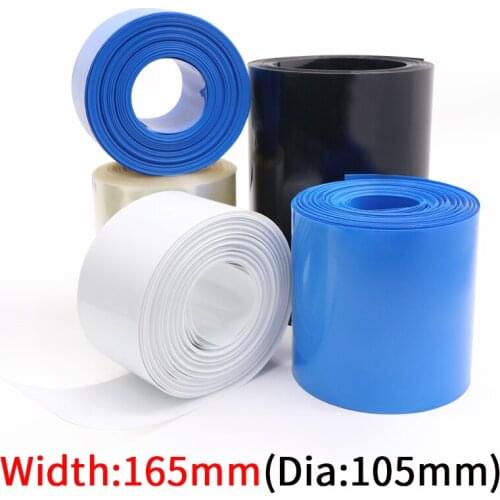 Dia 105mm PVC Heat Shrink Tube Width 165mm Lithium Battery Insulated Film Wrap Protection Case Pack Wire Cable Sleeve Colorful
