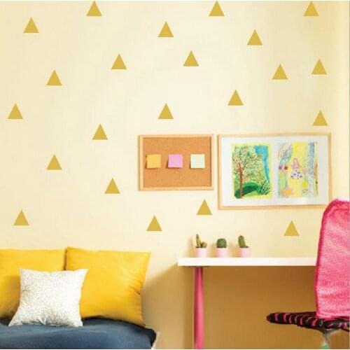Triangle Wall Decal /Gold triangle Decal / 2.0" triangle sticker / Kids wall decoration / nursery wall decal