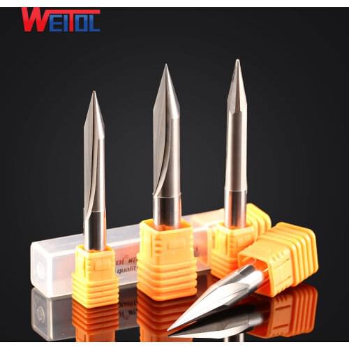 Weitol 1pcs 8mm and 10mm two flutes straight engraving bit V shape double flutes straight bit for cutting wood