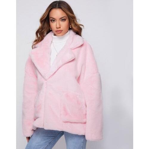 Winter Autumn Women Ladies Fox Fur Loose Warm Thick Sweet Outerwear Coat , Woman Clothes 3xl 4xl Elegant Jacket Coats