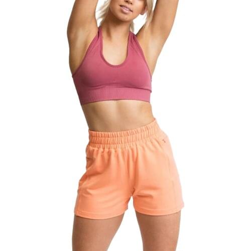 Women High Waist Sport Shorts, Solid Color Slim Fit Stretchy Short Pants with Side Pocket